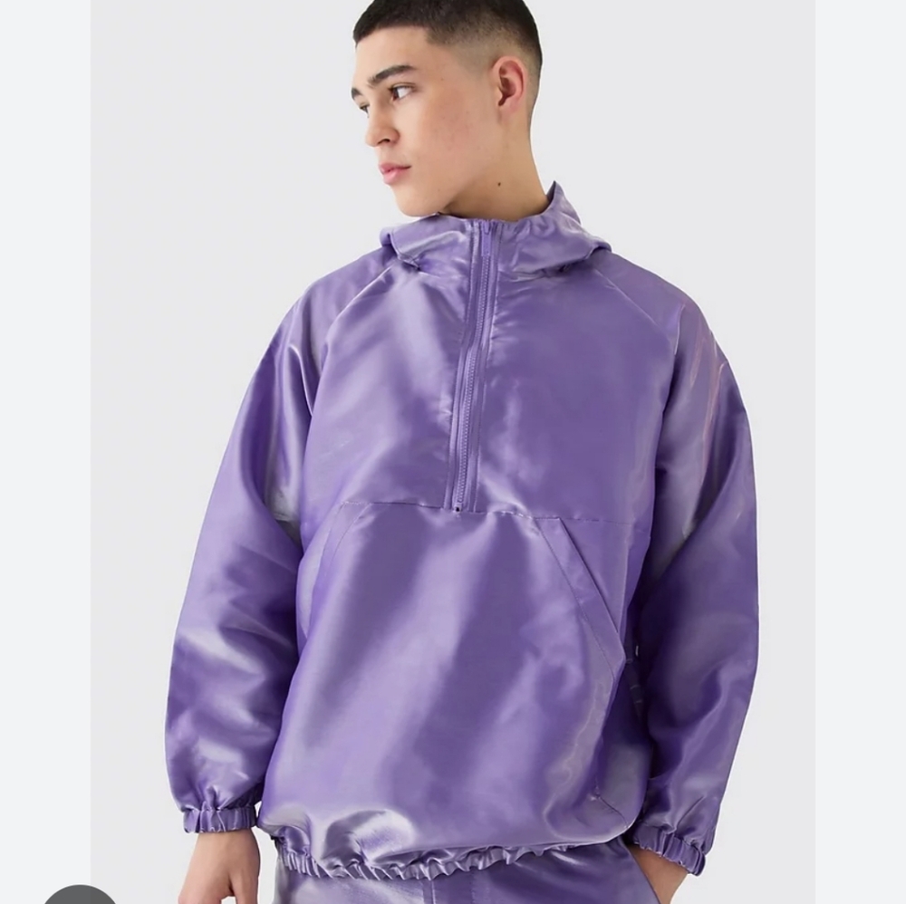 Boohoo Mens Purple Windbreaker
